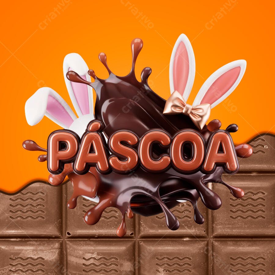 Flyer Páscoa com Chocolate PSD Editável