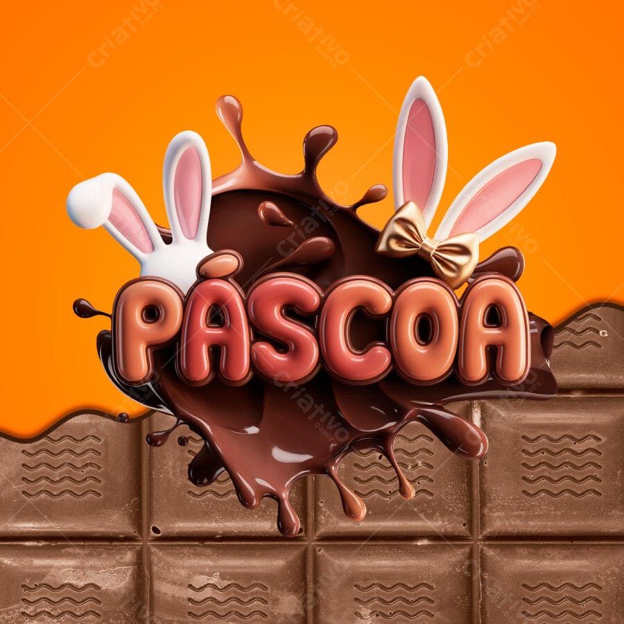 Flyer Páscoa com Coelhinho PSD Editável