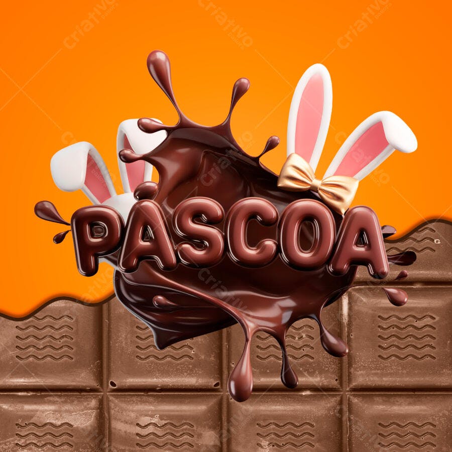 Banner Páscoa com Chocolate PSD Editável