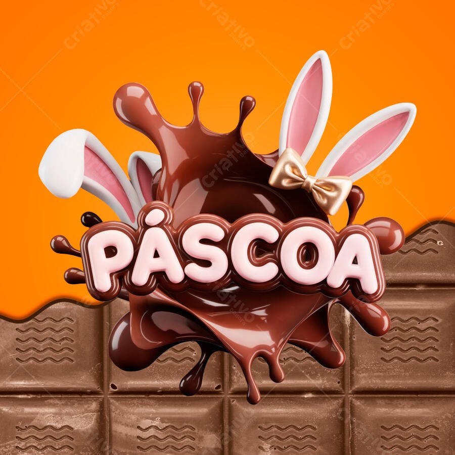 Flyer Páscoa Chocolate PSD Editável