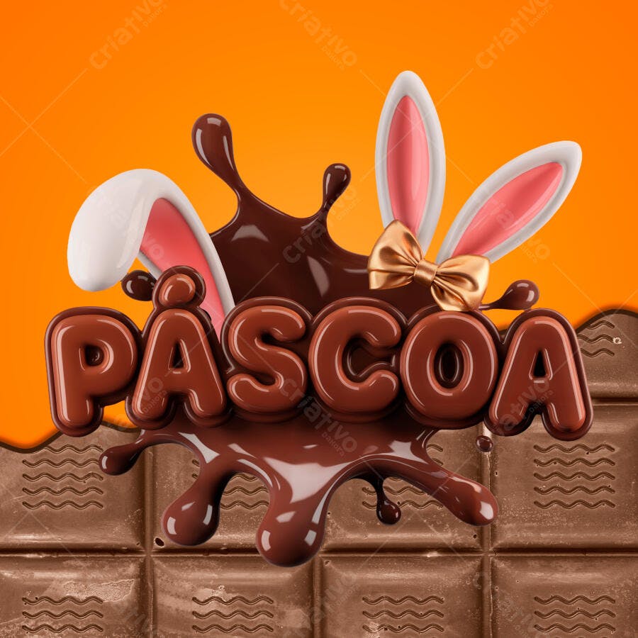 Banner Páscoa Chocolate PSD Editável