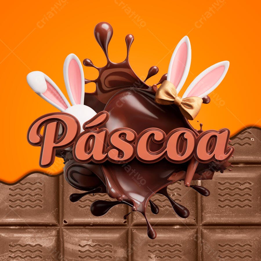 Flyer Páscoa com Chocolate PSD Editável