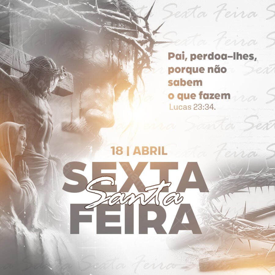 Flyer para Sexta-Feira Santa 18 de Abril PSD Editável