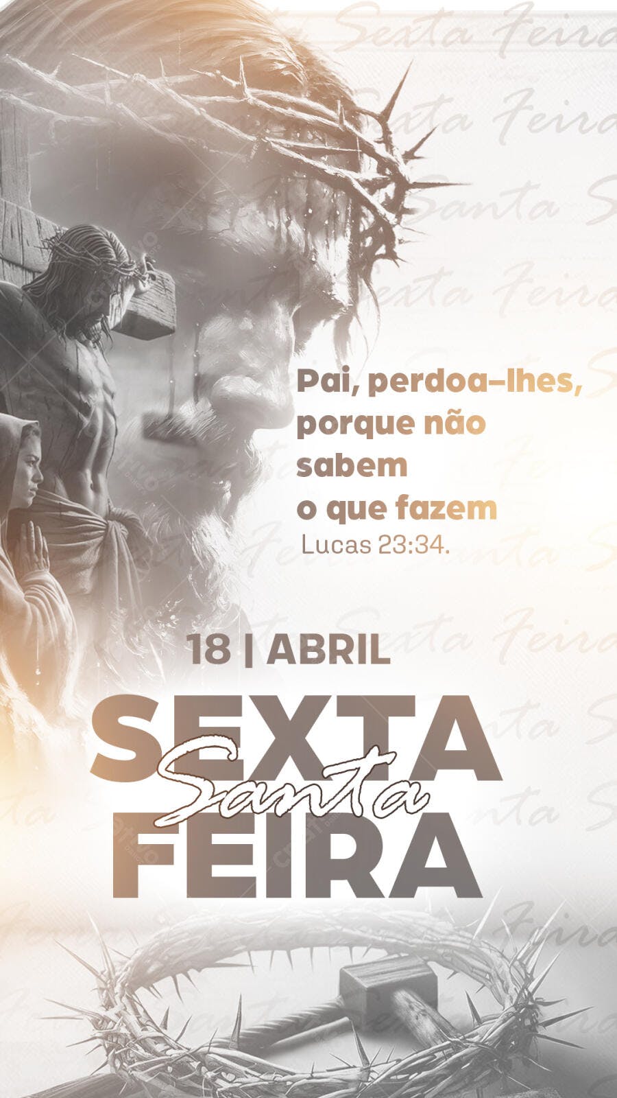 Flyer para Sexta-Feira Santa PSD Editável