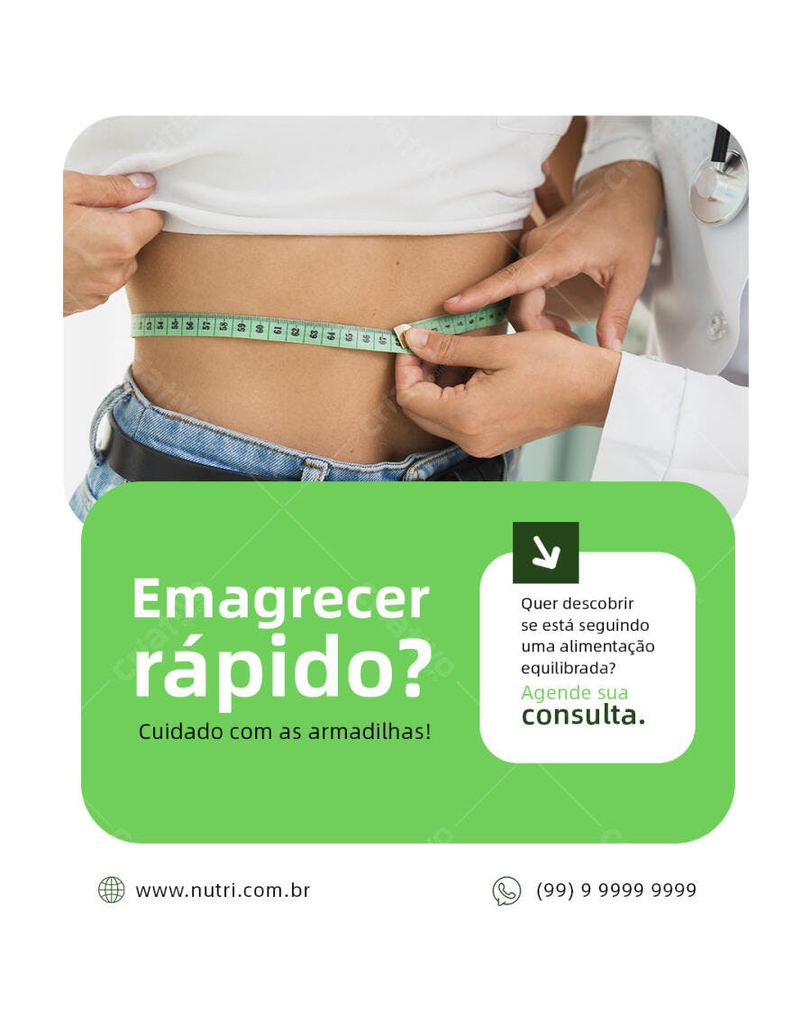 Post para Nutricionista Emagrecimento PSD Editável