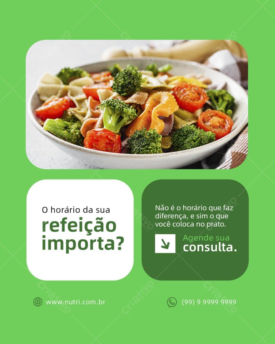 Post Instagram Nutrição Saudável PSD Editável
