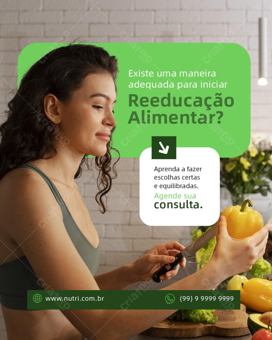 Post para Reeducação Alimentar PSD Editável