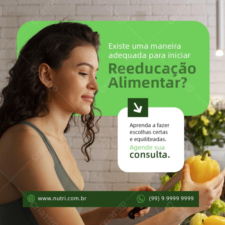 Post para Reeducação Alimentar PSD Editável