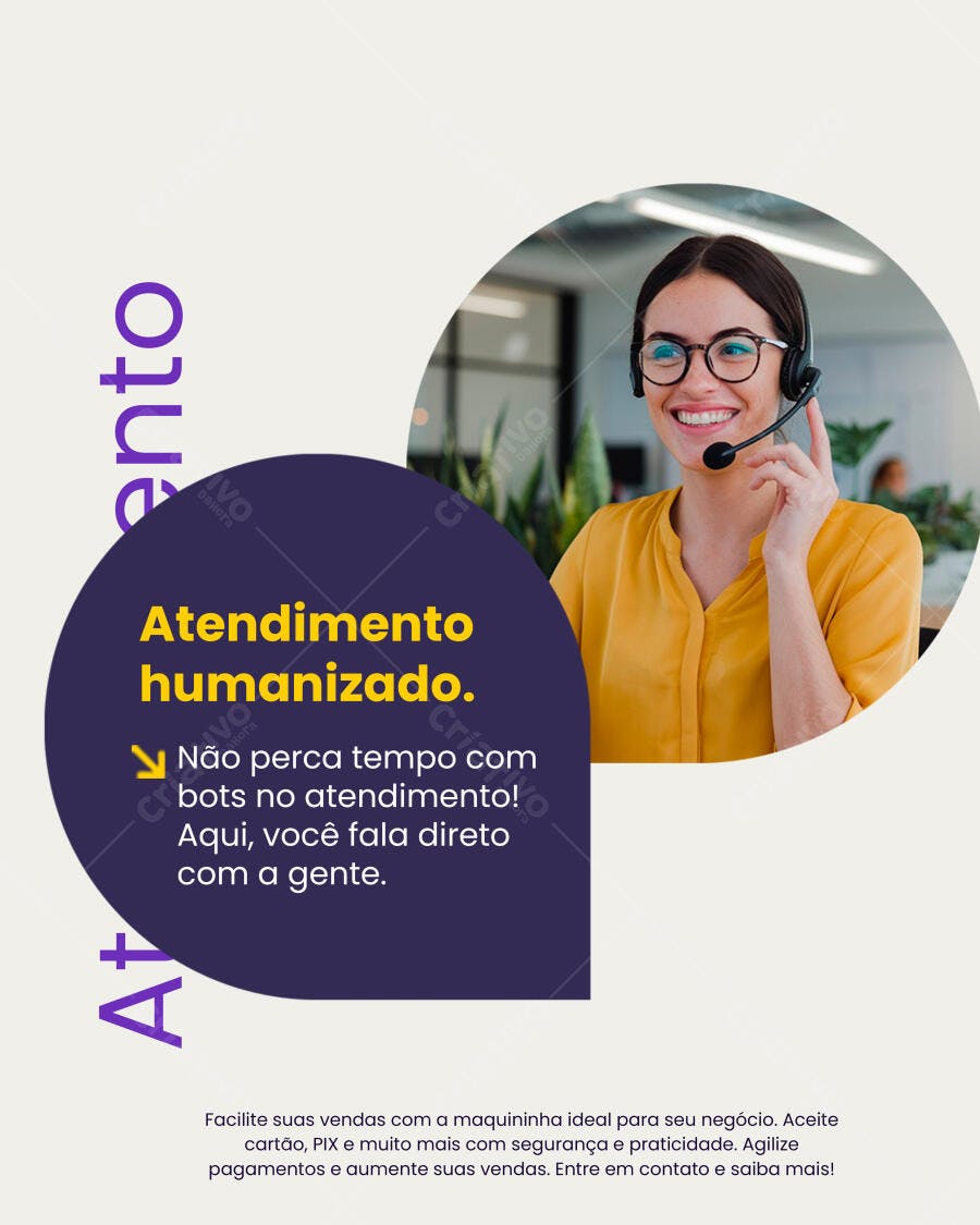 Postagem para Redes Sociais Atendimento Humanizado PSD Editável