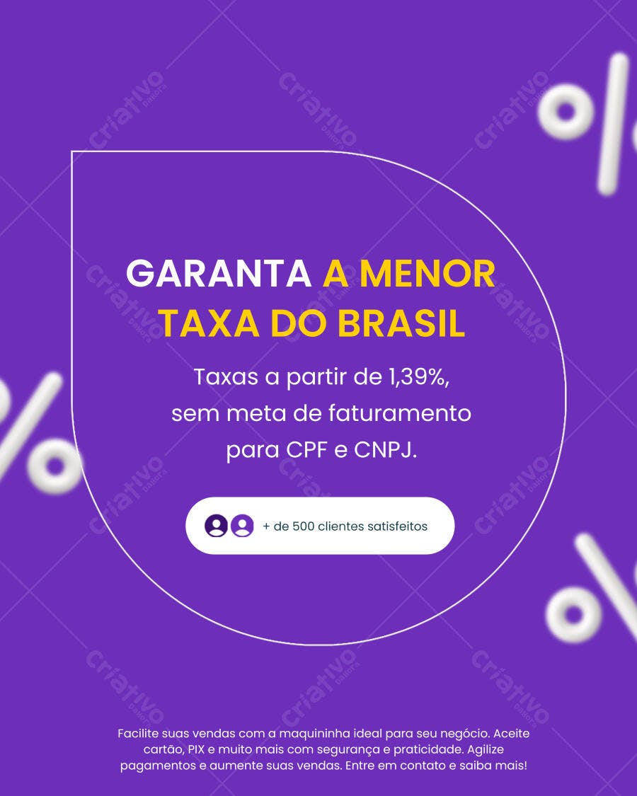 Postagem Redes Sociais Menor Taxa Brasil PSD Editável