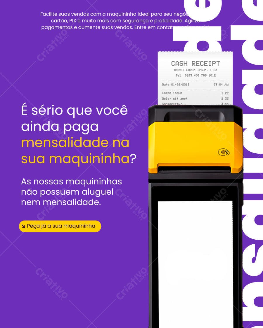 Flyer para Anúncio de Maquininha de Cartão PSD Editável