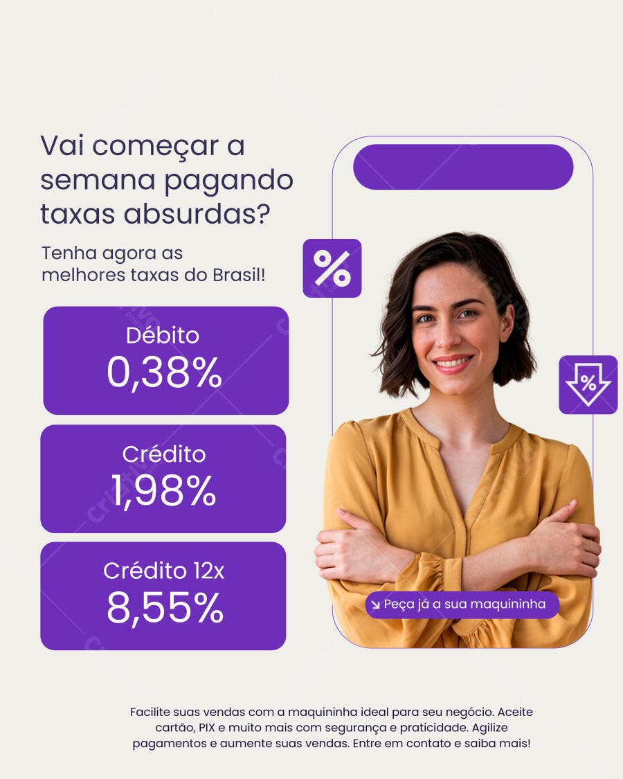 Postagem Instagram Taxas Baixas PSD Editável