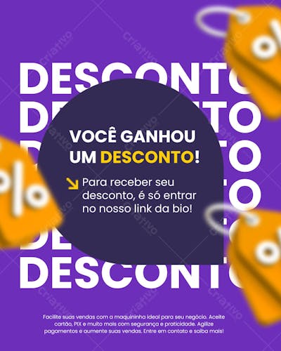 Você ganhou um desconto