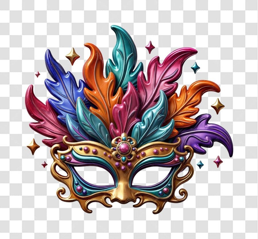 Máscara Carnaval PNG com fundo transparente