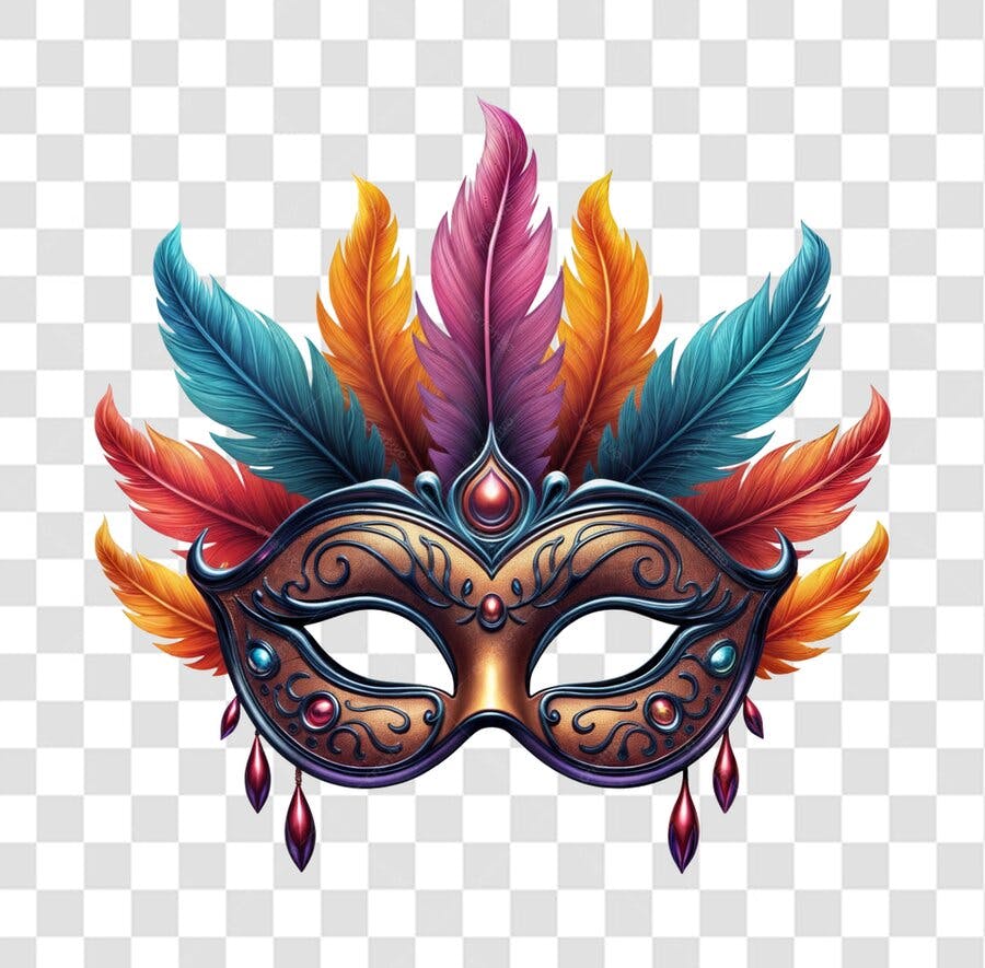 Banner Carnaval Máscara PNG com fundo transparente