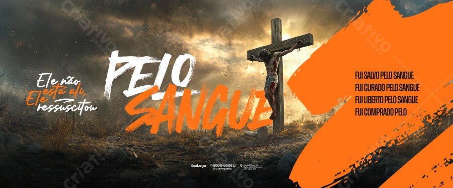 Banner Páscoa Jesus Cristo PSD Editável