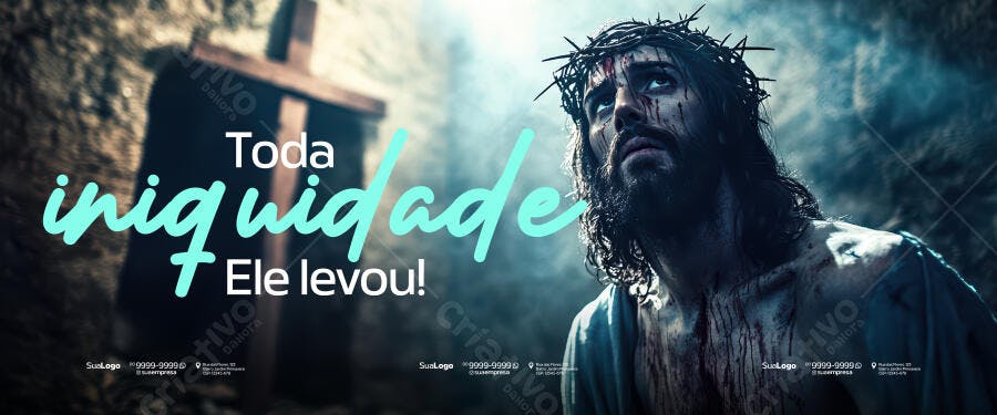 Banner Religioso Semana Santa PSD Editável