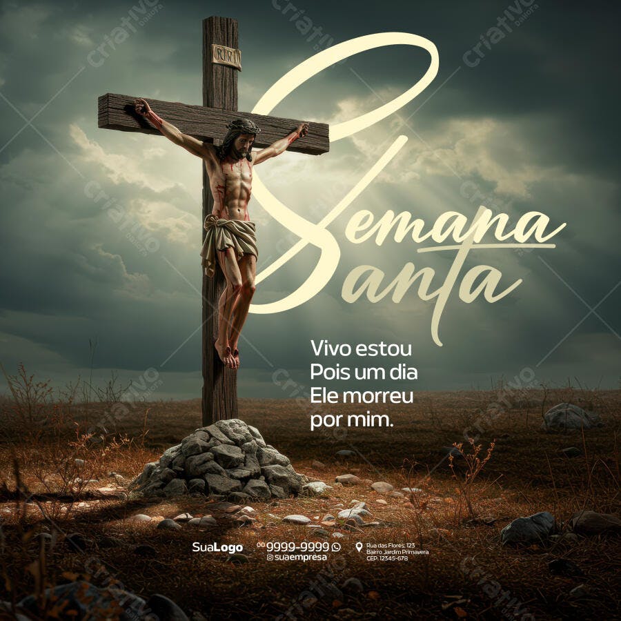 Post para Semana Santa PSD Editável