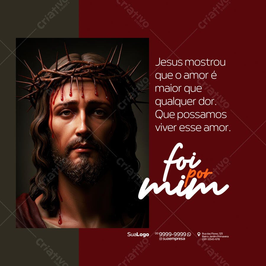 Postagem para Semana Santa PSD Editável