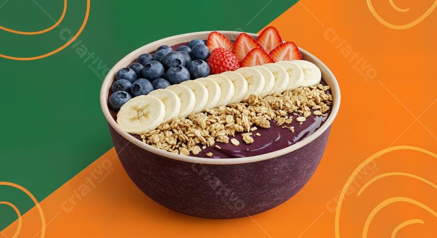 Açaí Bowl com frutas e granola