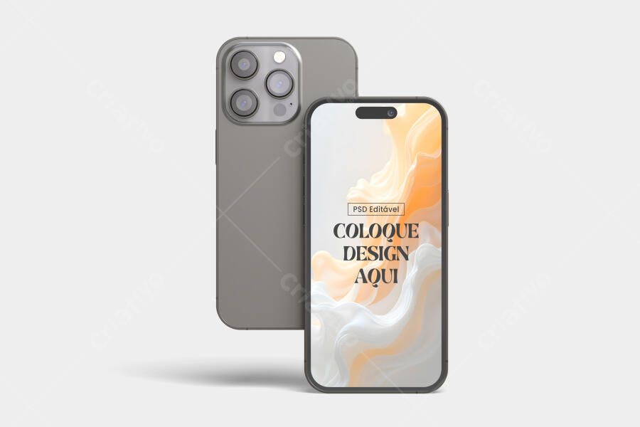 Mockup de Smartphone Cinza com Design Moderno