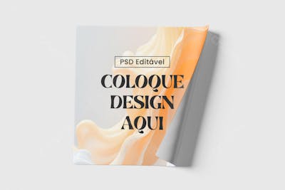 mockups de adesivos quadrados