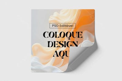 mockups de adesivos quadrados