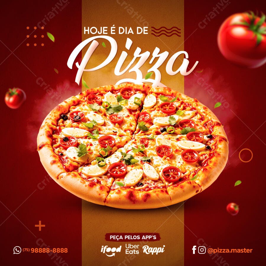 Flyer Dia da Pizza PSD Editável