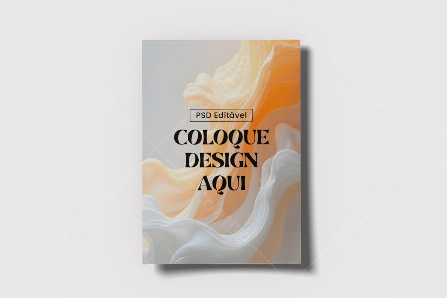 Mockup de Flyer com Design Fluído em Tons Pastel