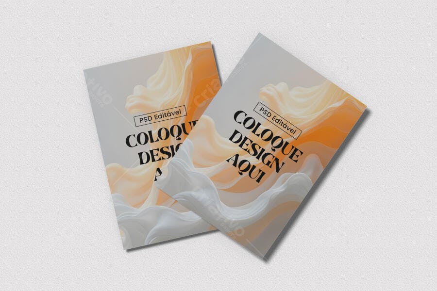 Mockup de Folheto com Design Fluido em Tons Pastel