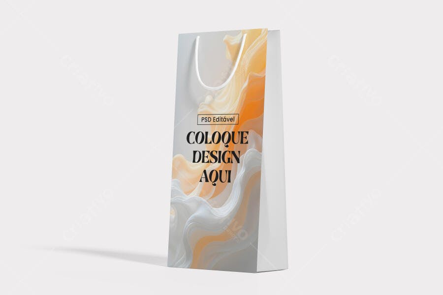 Mockup Sacola Papel: Design Moderno em Tons Pastel