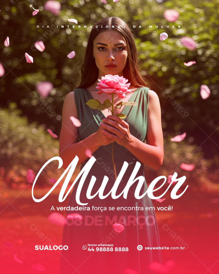 Flyer Dia Internacional da Mulher PSD Editável