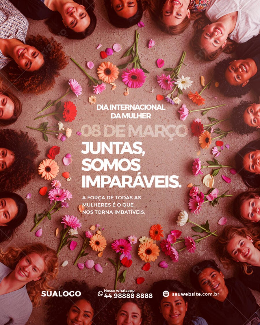 Flyer Dia Internacional da Mulher PSD Editável