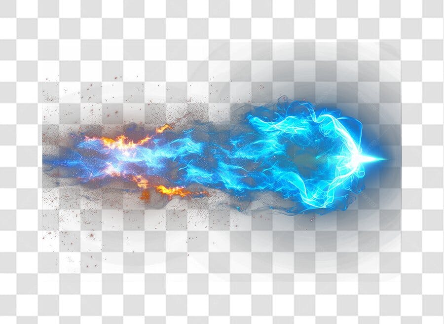 Banner Chama Azul e Laranja PNG com fundo transparente