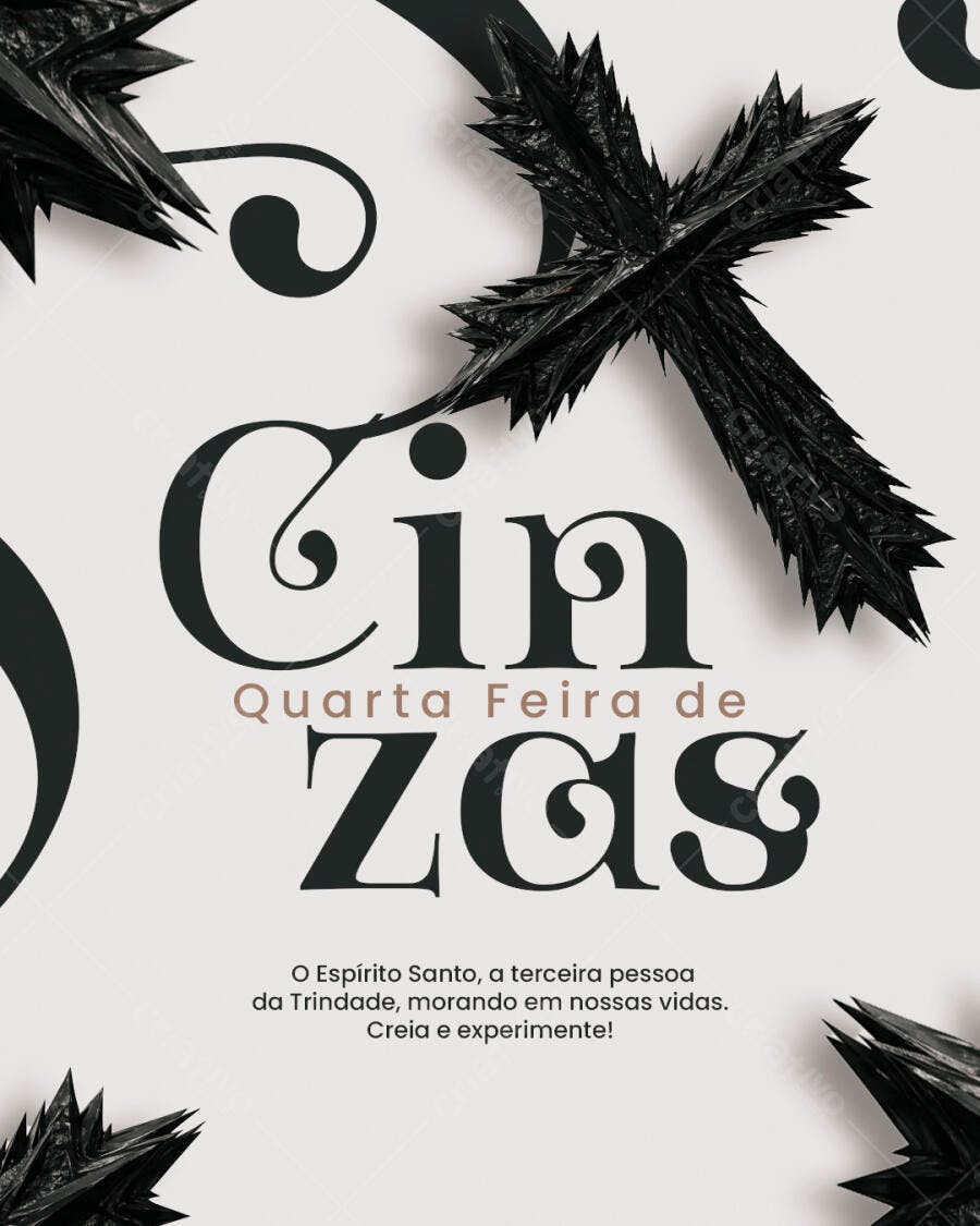 Flyer Quarta-Feira de Cinzas PSD Editável