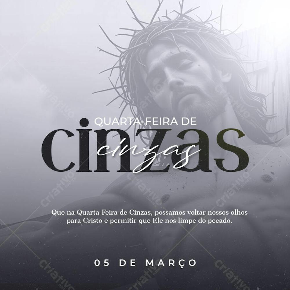 Quarta Feira de Cinzas Flyer PSD Editável FEED