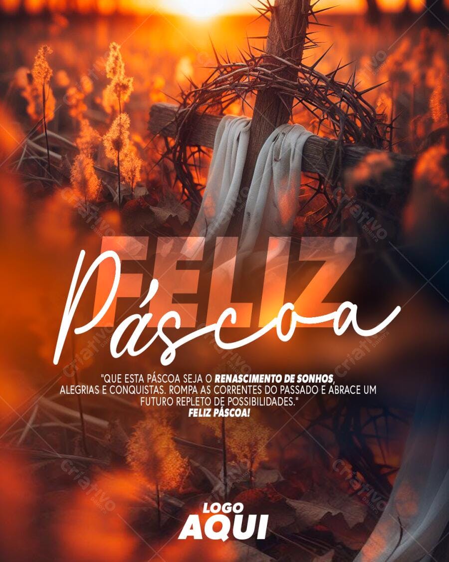 Post Páscoa Religioso PSD Editável