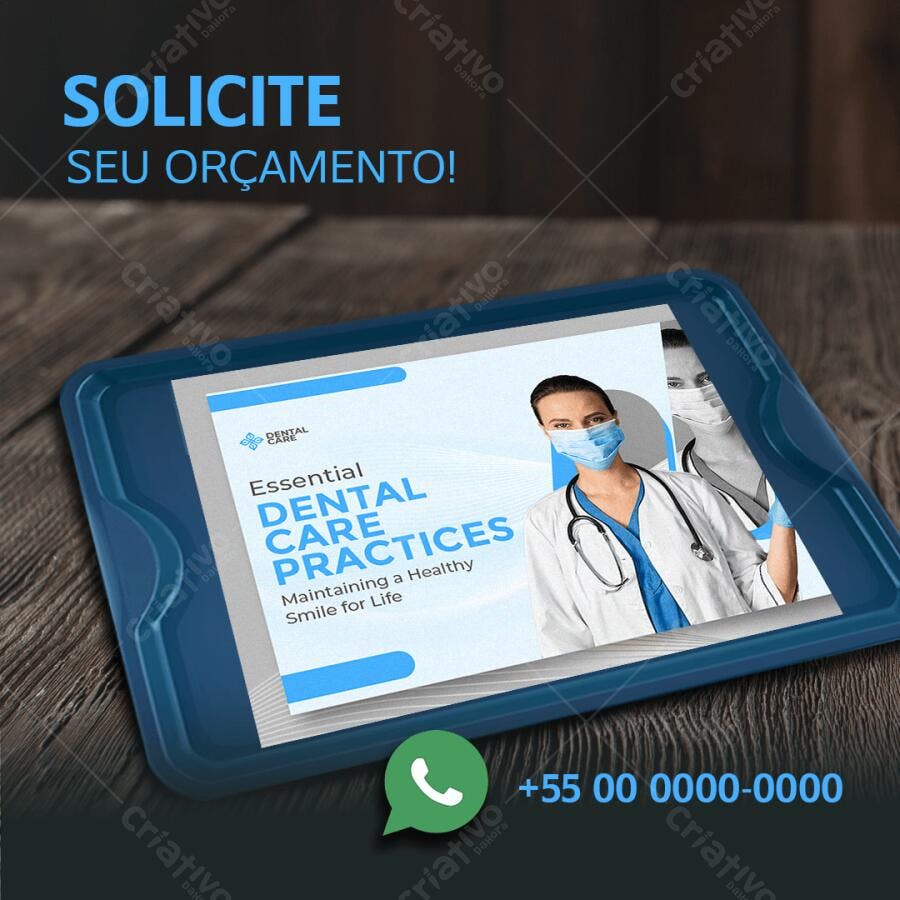 Mockup de Tablet com Design Médico Moderno