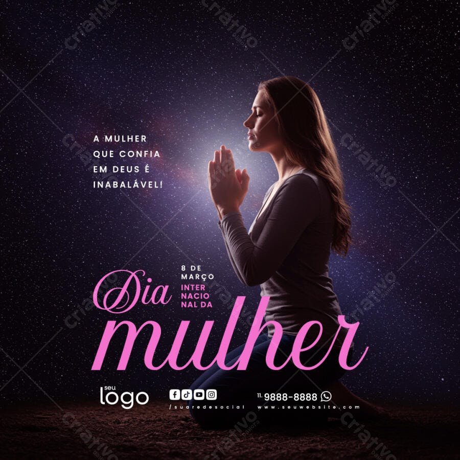 Flyer Dia Internacional da Mulher PSD Editável
