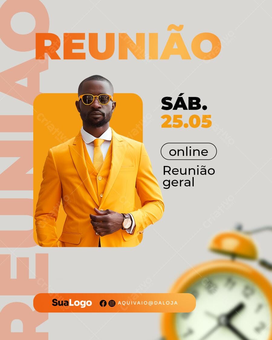 Flyer para Reunião Online 25.05 PSD Editável