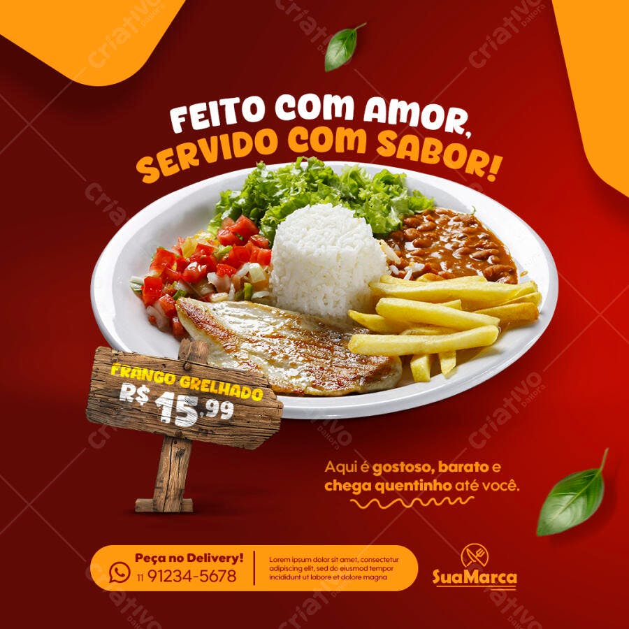 Flyer para Restaurante PSD Editável