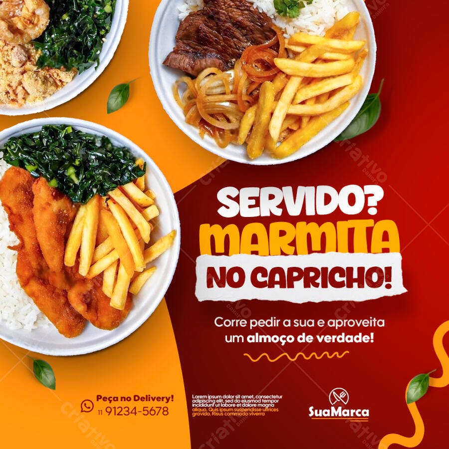 Flyer para Marmita PSD Editável
