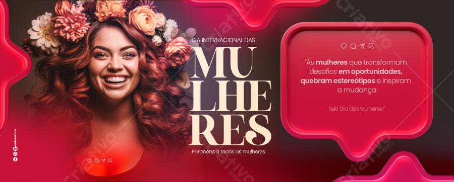 Banner Dia Internacional da Mulher PSD Editável