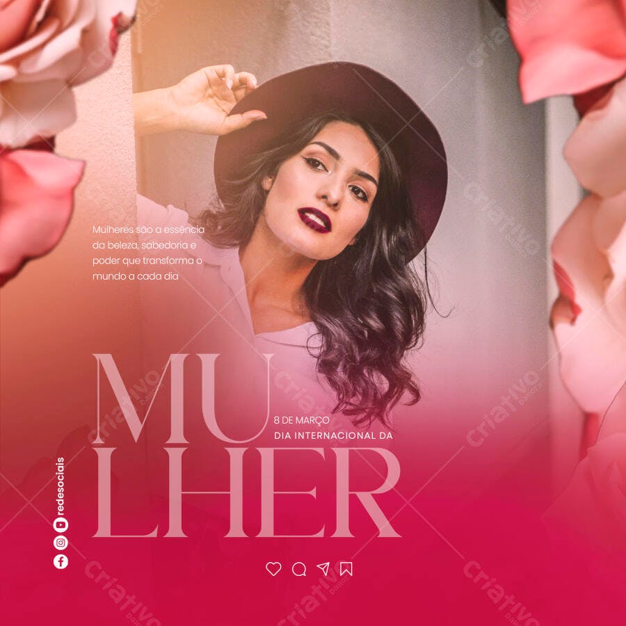 Postagem Dia Internacional da Mulher PSD Editável