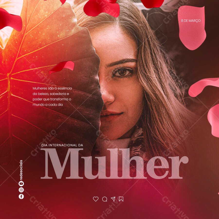 Flyer Dia Internacional da Mulher PSD Editável