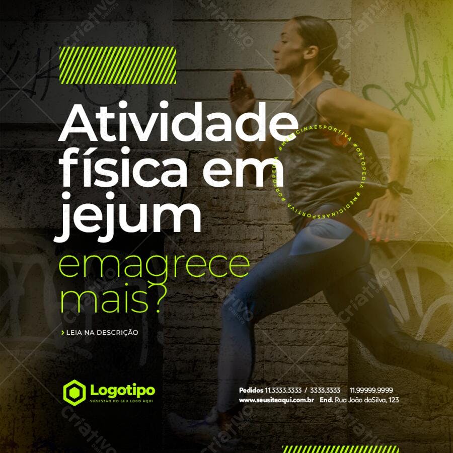 Flyer para Atividade Física em Jejum PSD Editável