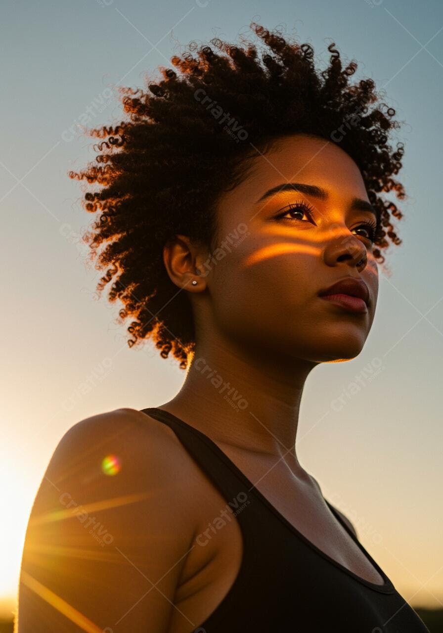 Fotografia Retrato Feminino ao Entardecer PSD Editável