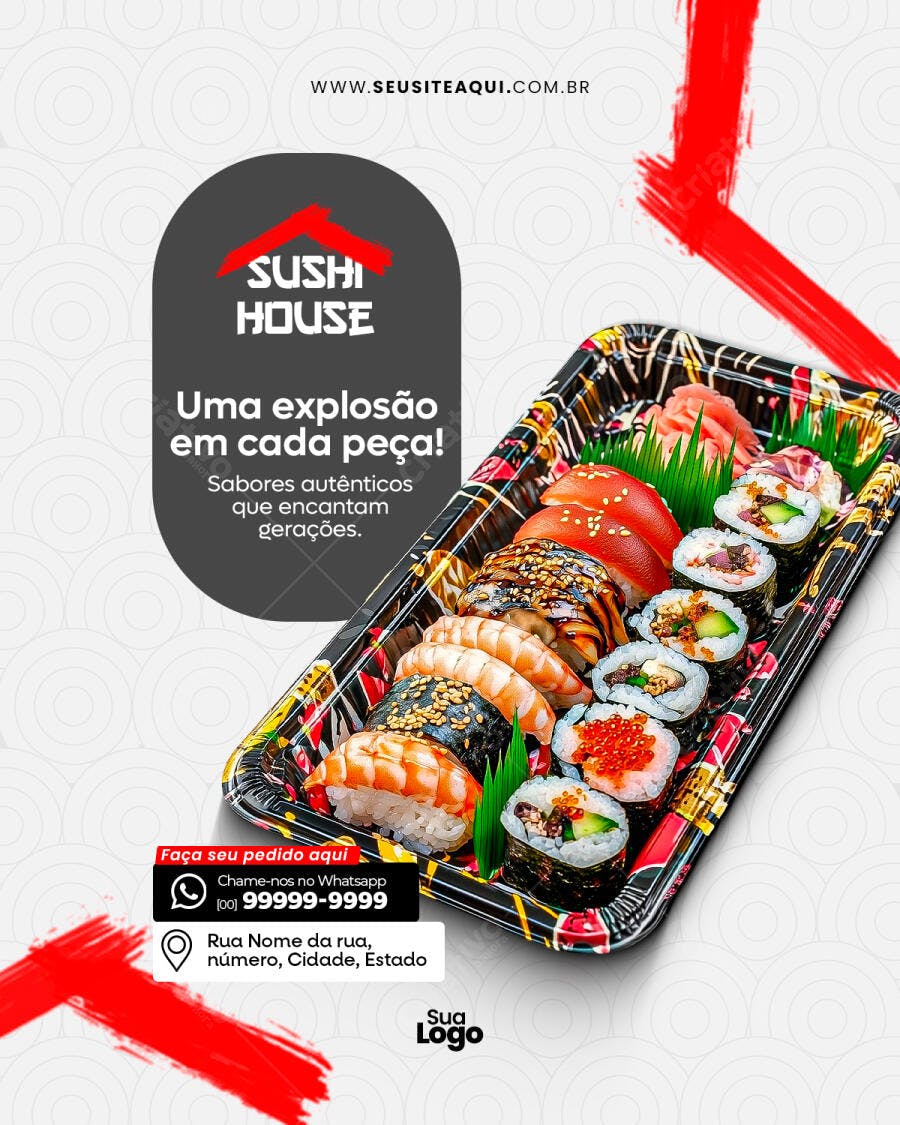 Cardápio de Sushi PSD Editável