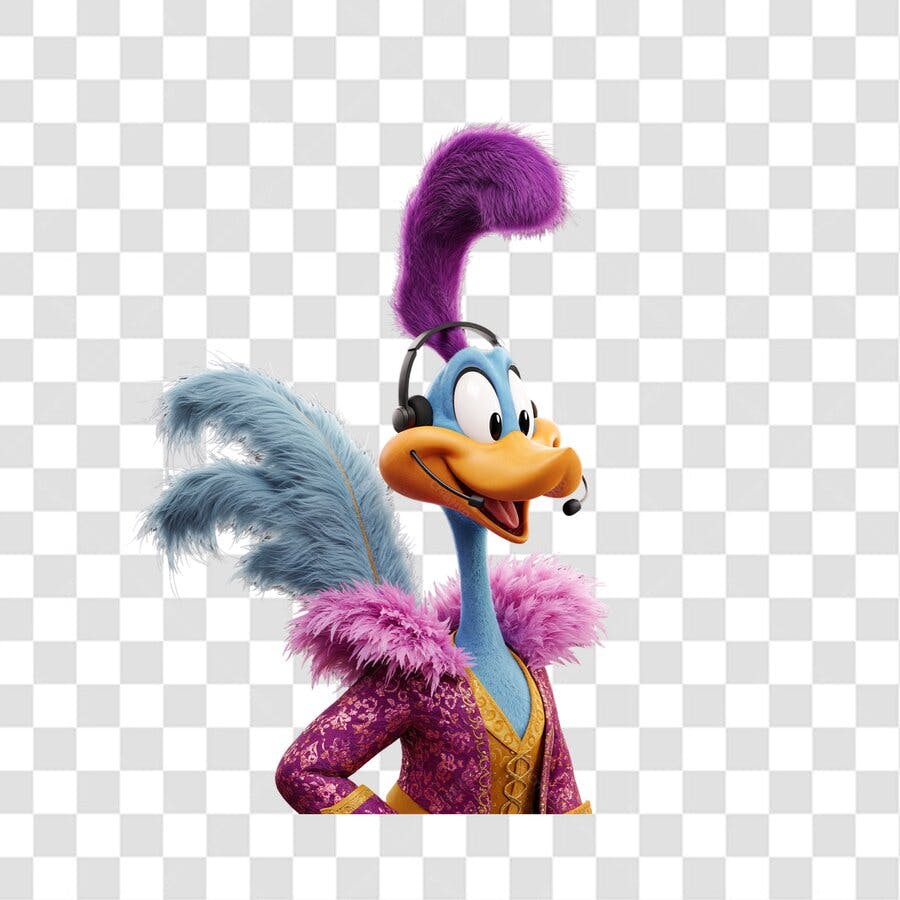 Avatar PNG com fundo transparente personagem Road Runner