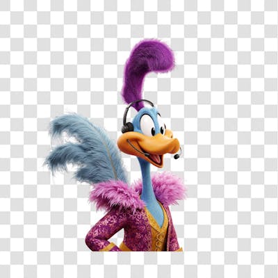 PNG Personagem Road Runner 3D  com fantasia de carnaval trabalho de atendente